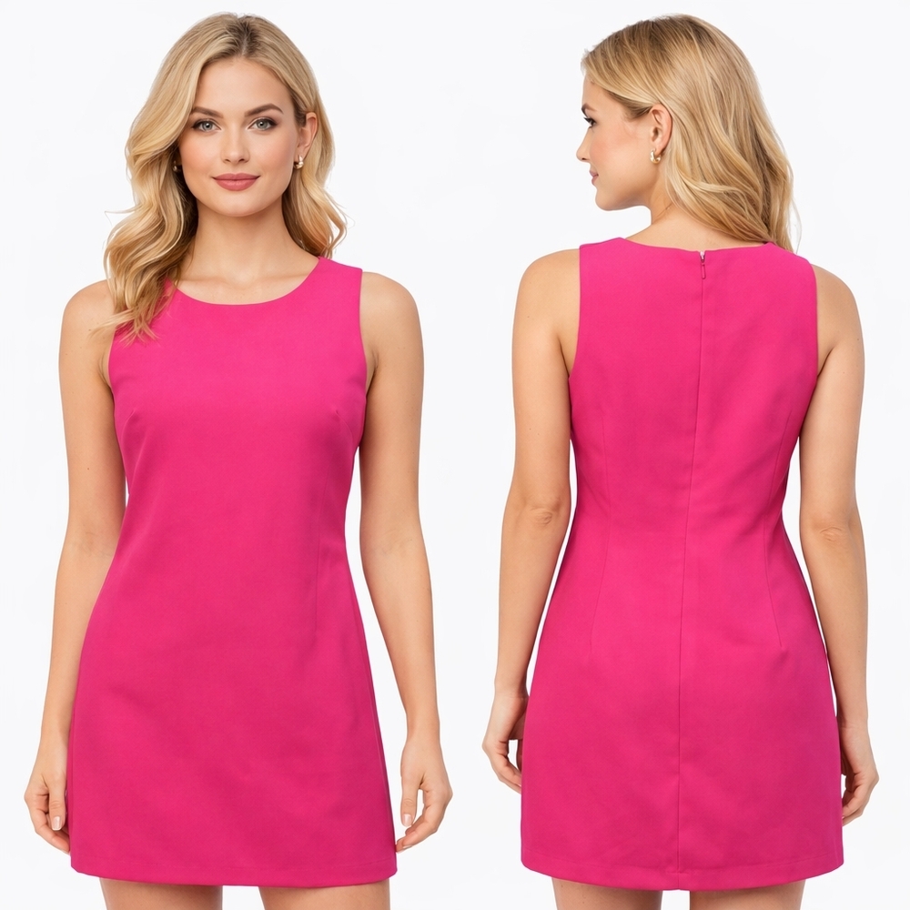 ON 34TH Sheath Dress Womens Size 6 Hot Pink Sleeveless Cocktail Party Holiday